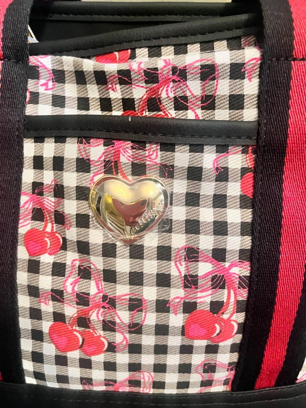 Luv Betsey by Betsey Johnson Cherry Gingham Tote Bag purse . NWT - Picture 6 of 6